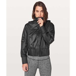 Lululemon Gather & Go Jacket size 2 Hooded Full Zip Black Athleisure